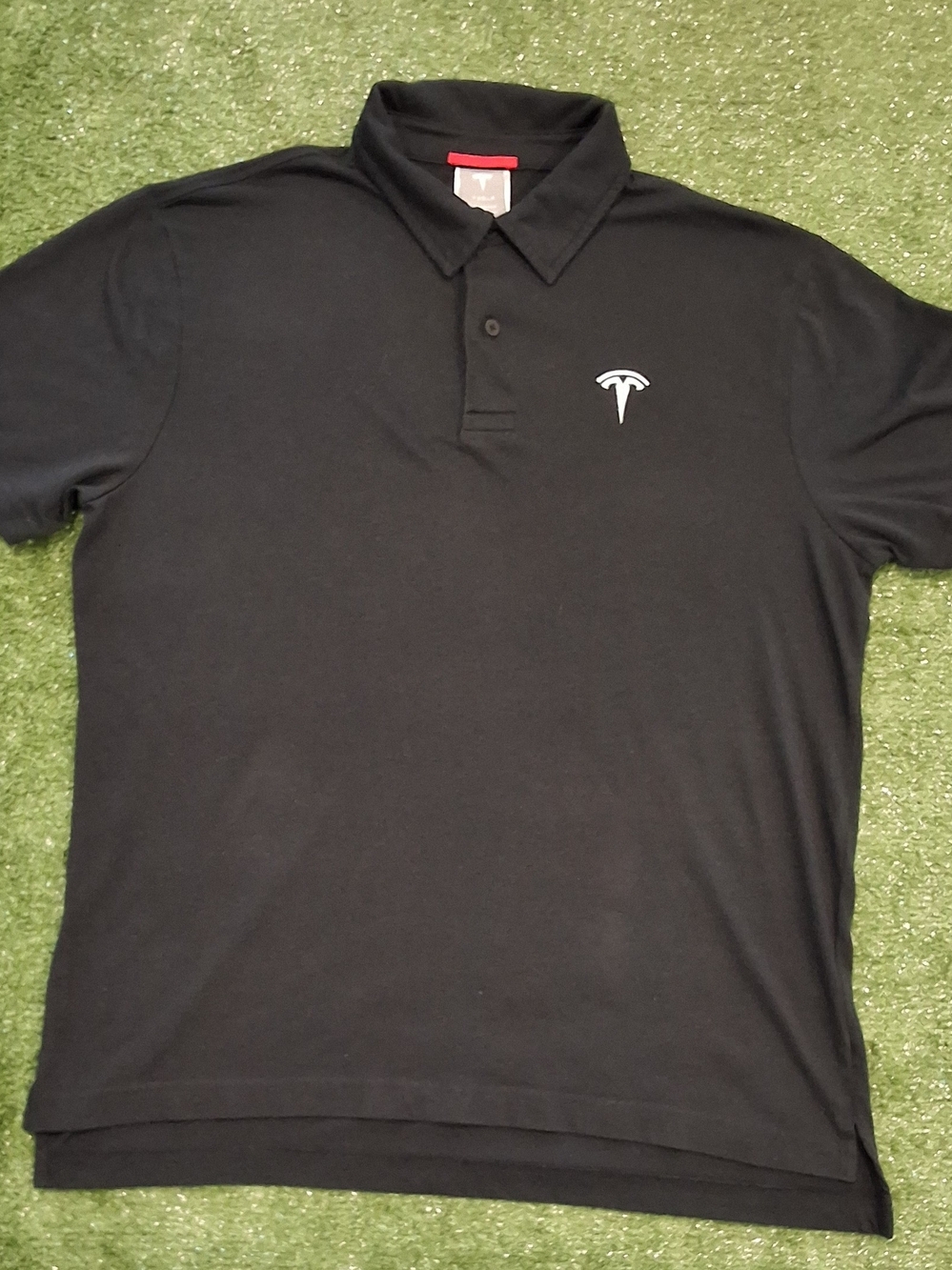 Tesla Motors Embroidered Logo Polo Shirt Black Large